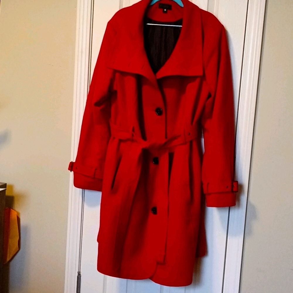 Red wool coat